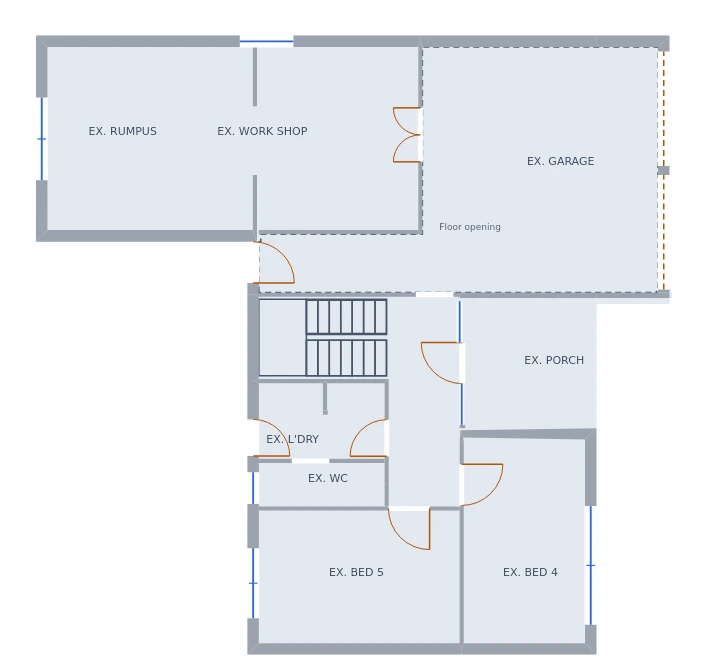 Existing ground floor plan in 2D